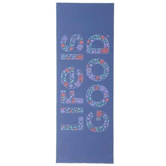 Life Is Good Yoga mat/ Reversible blue durable lightweight unique latex-free - Picture 1 of 12